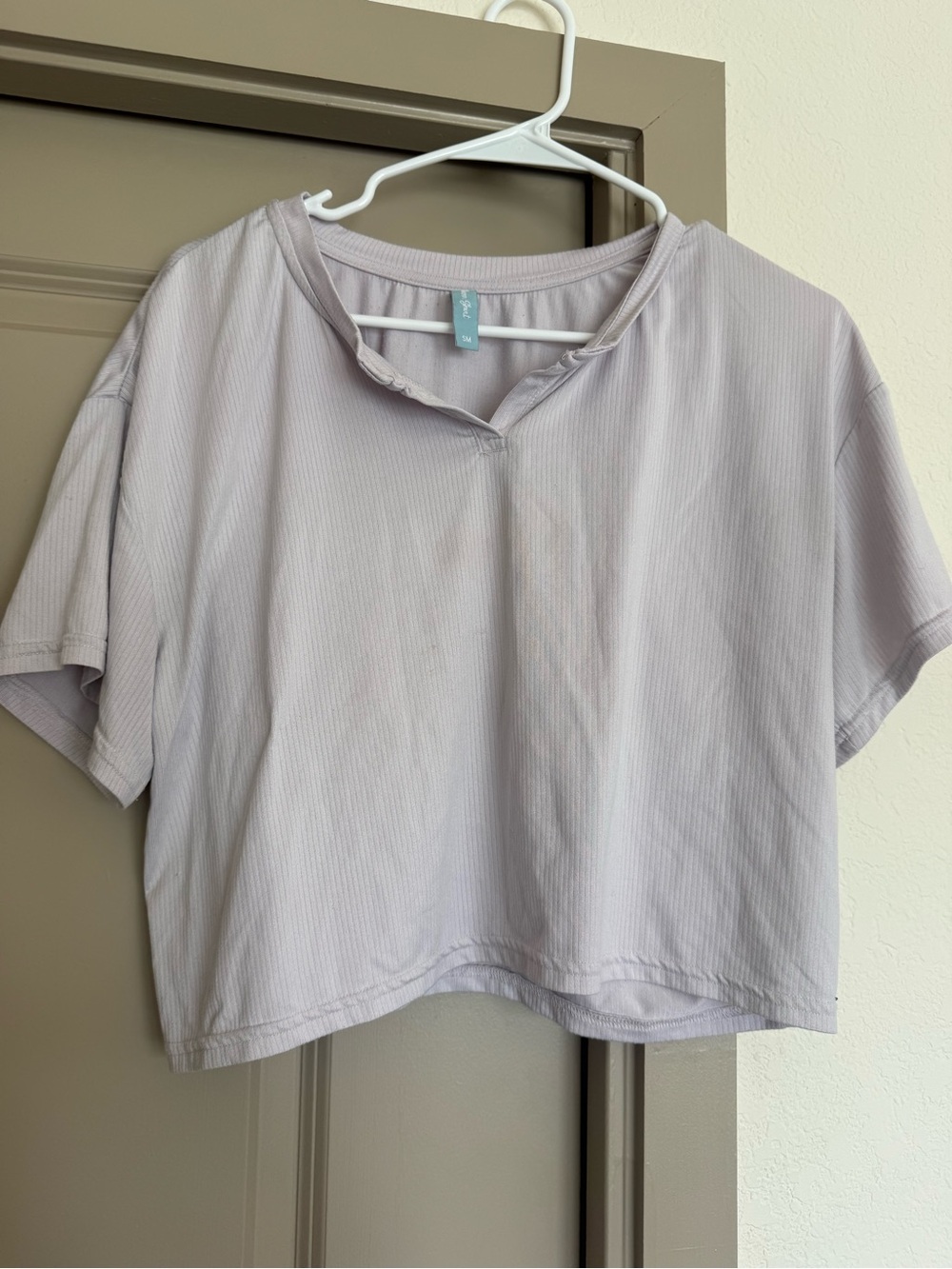Urban Outfitters Light Lavender Ribbed Cropped Tee